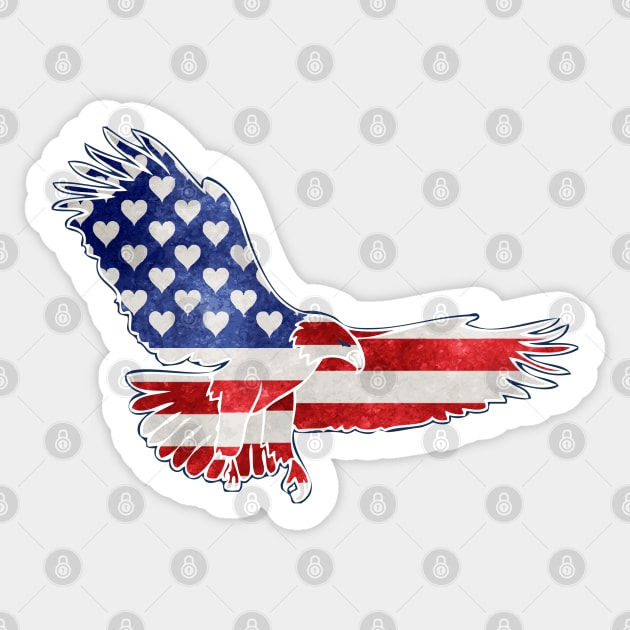 Patriotic American Flag Eagle Sticker by emrdesigns